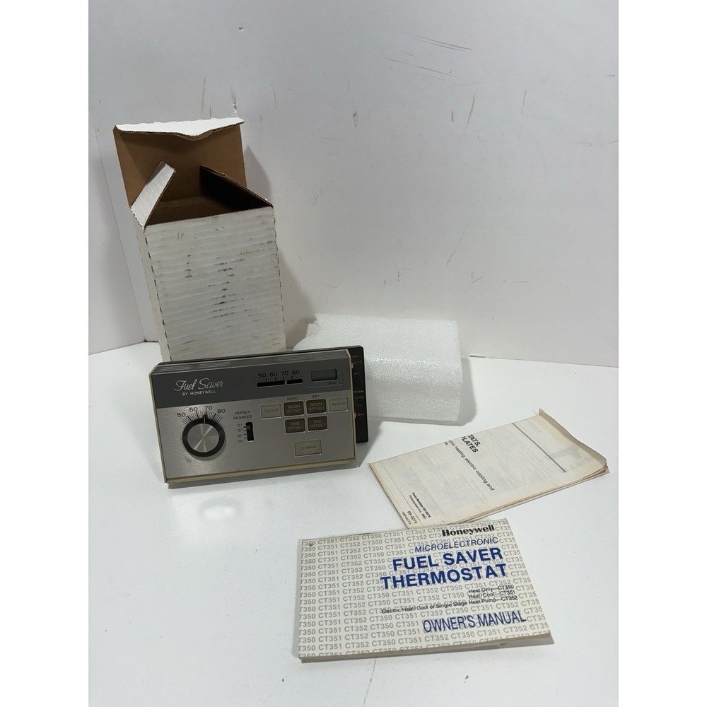 Vintage 80's‎ HONEYWELL FUEL SAVER Thermostat MODEL CT352 Heat & Cool